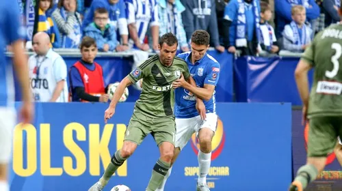 Legia Varșovia, pas fals înainte de meciul cu Botoșani: a pierdut Supercupa Poloniei