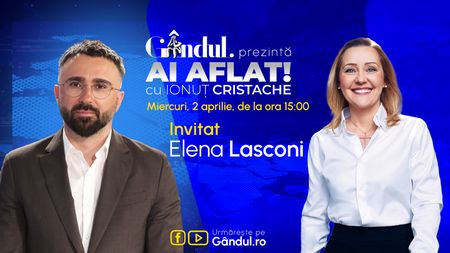 „Ai Aflat! cu Ionuț Cristache” începe miercuri, 2 aprilie, de la ora 15.00, live pe Gândul. Invitată: Elena Lasconi