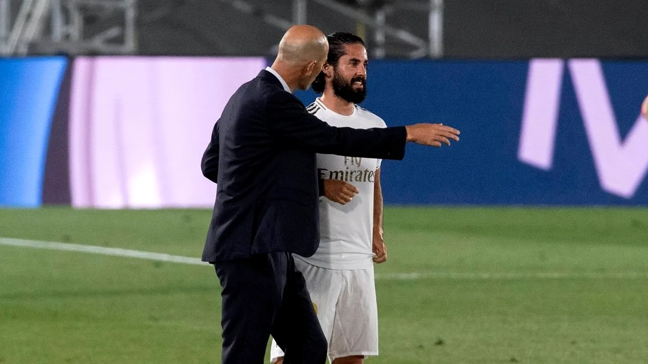 Ruptură la Real Madrid: Isco și-a manifestat nemulțumirea față de Zinedine Zidane pentru numărul mic de minute jucate
