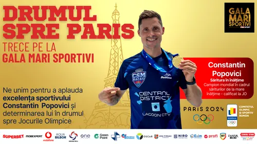 Constantin Popovici, premiat la <i class='ep-highlight'>Gala</i> Mari Sportivi 2023 pentru titlul mondial la sărituri de la trambulină: „Mă bucur că pot scrie istorie pentru natația românească”. VIDEO