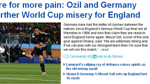 Englezii se tem: „Pregătiți-vă de și mai multă suferință! Ozil și Germania ne pot trimite duminică în mizerie”