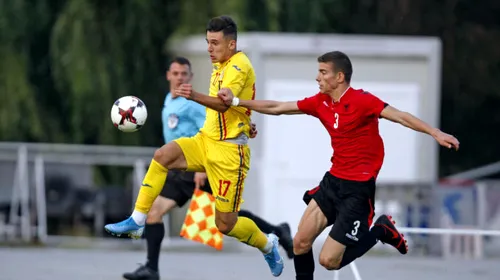 România U18 a umilit Albania într-un meci amical. Viitorul star al lui Hagi a făcut show. VIDEO