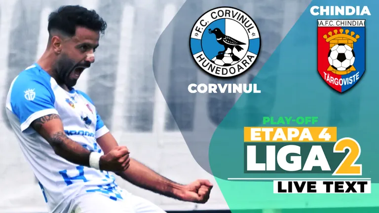 Corvinul iese din criză contra Chindiei, cea mai slabă echipă din play-off-ul Ligii 2. Un autogol și un gol după o altă gafă au decis jocul de la Hunedoara