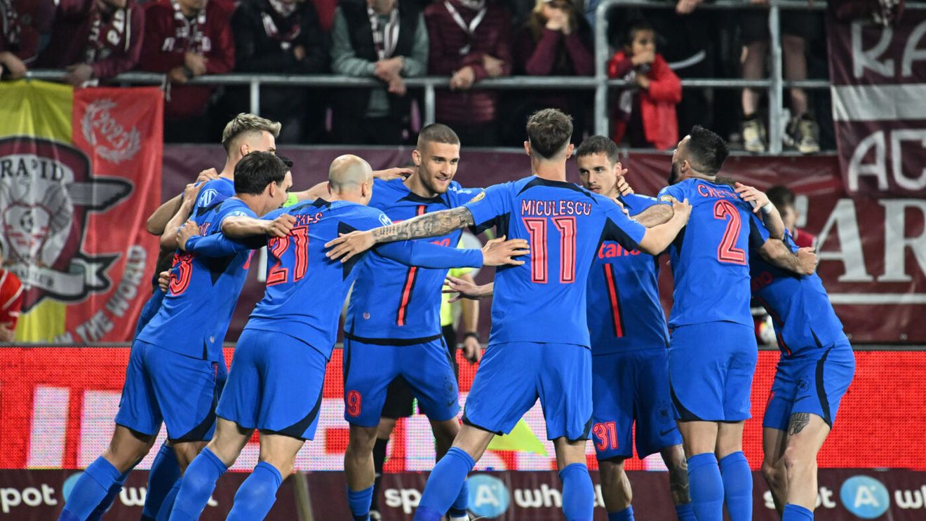 Ce a arătat Daniel Bîrligea la camera TV, pe stadionul Giulești, după ce a marcat în Rapid - FCSB