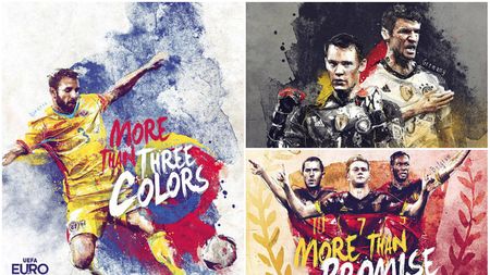 "Mai mult decât trei culori!" FOTO | Euro 2016, în 24 de afișe de excepție realizate de ESPN. Raț e "starul" României. Cum sunt prezentate naționalele de la CE