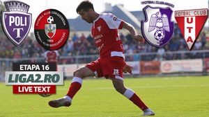 UTA scoate doar un punct din meciul cu Argeș și ratează șansa de a urca pe locul 1. ASU Poli câștigă la limită partida cu FK Csikszereda. Rezultatele etapei a 16-a a Ligii 2
