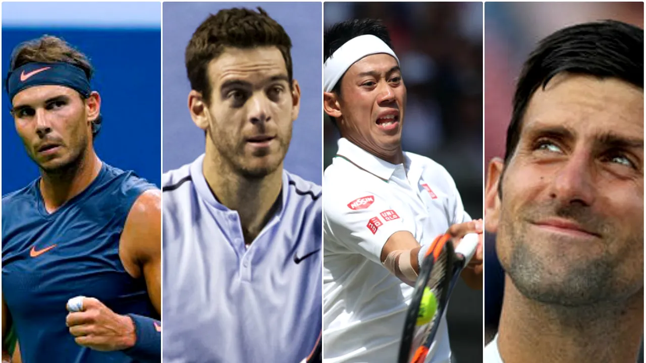 Duelurile Nadal - Del Potro și Djokovic - Nishikori decid finala. Nole, 