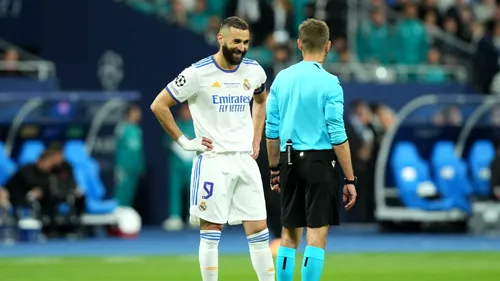 De ce Clement Turpin, arbitrul finalei Ligii Campionilor, nu s-a dus la monitorul VAR să revadă faza golului anulat al lui Karim Benzema! „Acesta a fost motivul”