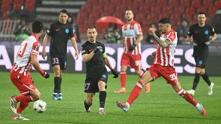 Steaua Roșie - FCSB 1-0, în etapa 5 din Europa League. Campioana României pierde, deși a jucat în superioritate din minutul 28