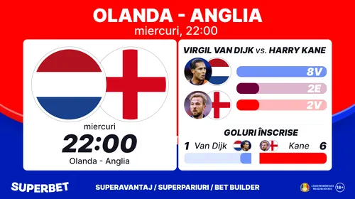 ADVERTORIAL | Olanda – Anglia: duel cu aromă de Premier League pentru un loc în marea finală