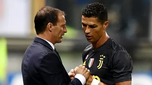 E „Allegri” și fără trofeul Ligii Campionilor! Antrenorului italian și-a aflat viitorul: „M-am întâlnit cu președintele” + Ce spune despre venirea lui Cristiano Ronaldo la echipă: „Cu siguranță nu”