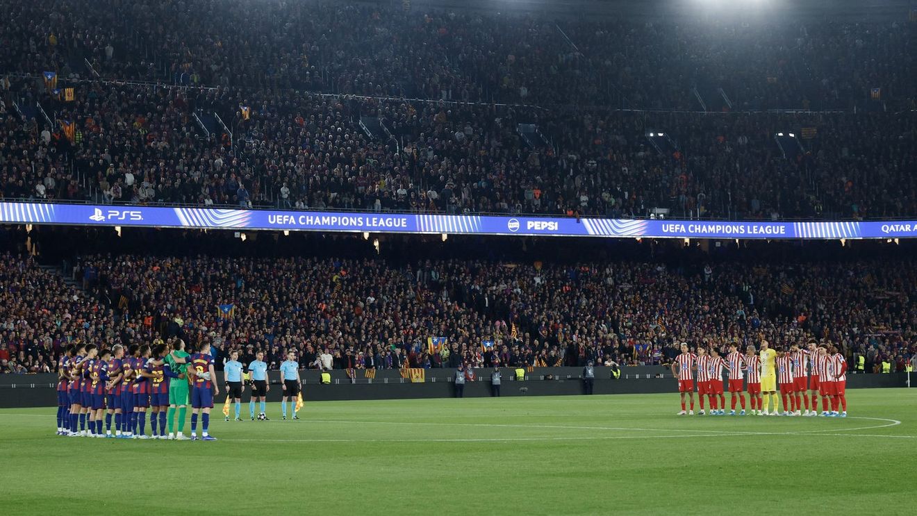 Emoționant de-a dreptul! Cum s-a ținut momentul de reculegere pentru Mircea Lucescu pe Camp Nou la Barcelona - Atletico Madrid