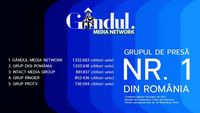 Gândul Media Network, nr. 1 în clasamentul grupurilor de presă, la nivel național