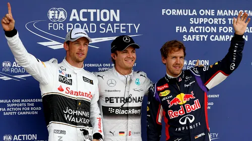 Nico Rosberg în pole position la GP-ul Marii Britanii. Vettel și Button, următorii pe grila de start