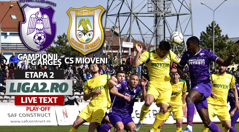 Derby-ul Argeșului s-a încheiat spectaculos, așa cum a început! CS Mioveni câștigă în Trivale cu Campionii FC Argeș și intră în cursa pentru locul 2 direct promovabil