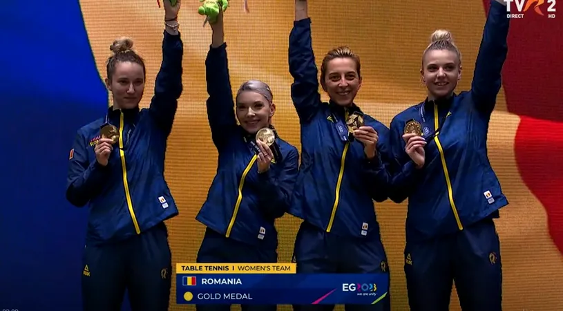 ROMÂNIA e Regina Europei! Echipa tricoloră de tenis de masă a câștigat medalia de aur la Jocurile Europene, după o finală cu Germania!🏆