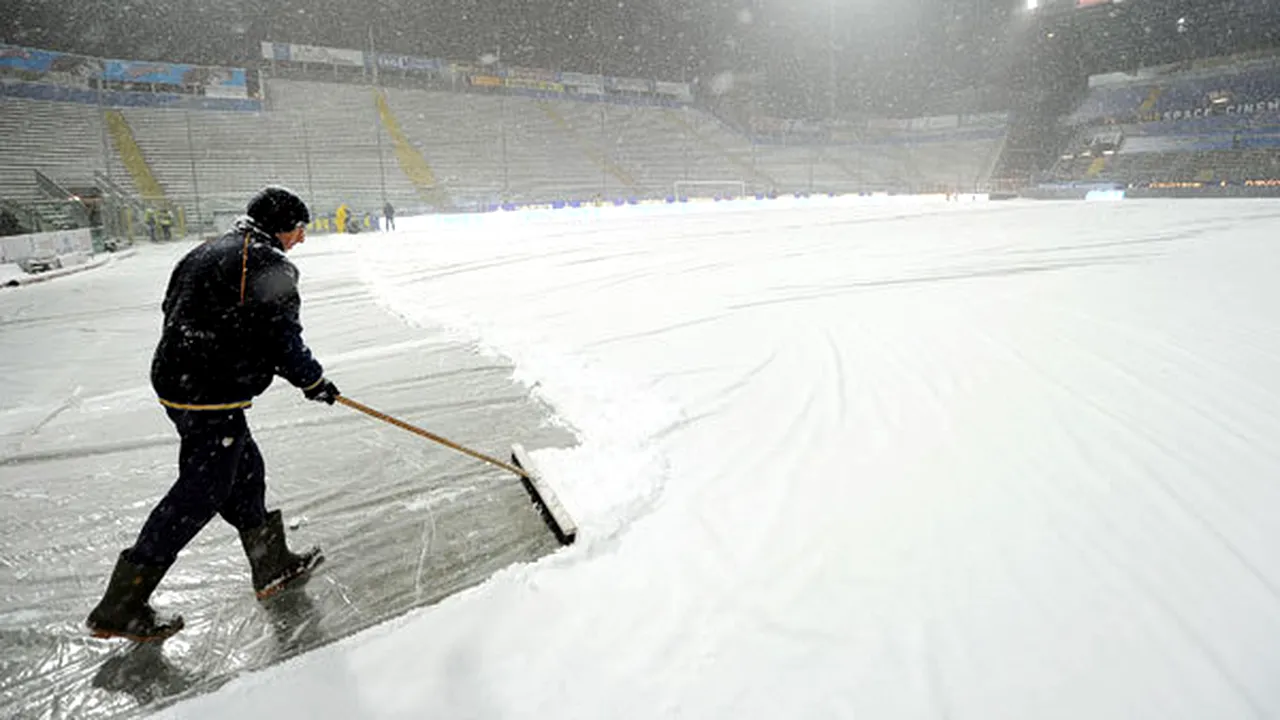 Zăpada a PARALIZAT fotbalul din Italia!** Derby-ul Roma-Inter a fost amânat