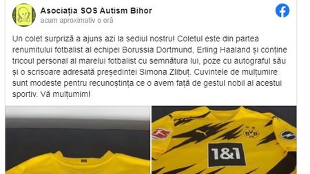 Gestul lui Erling Haaland care i-a impresionat pe toți! A trimis un pachet special pentru Asociația SOS Autism Bihor