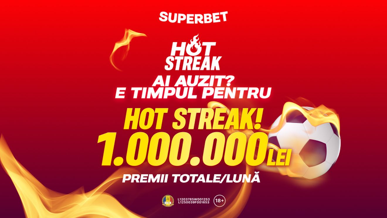 ADVERTORIAL. Hot Streak, noul joc gratuit de pronosticuri, e exclusiv la Superbet! Premii lunare de 1.000.000 de lei