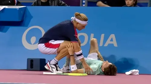 „O să încep să plâng!”. Accidentare șocantă în tenis, după ce jucătorul a căzut și s-a lovit brutal cu capul de teren! Cum a reacționat adversarul său! VIDEO