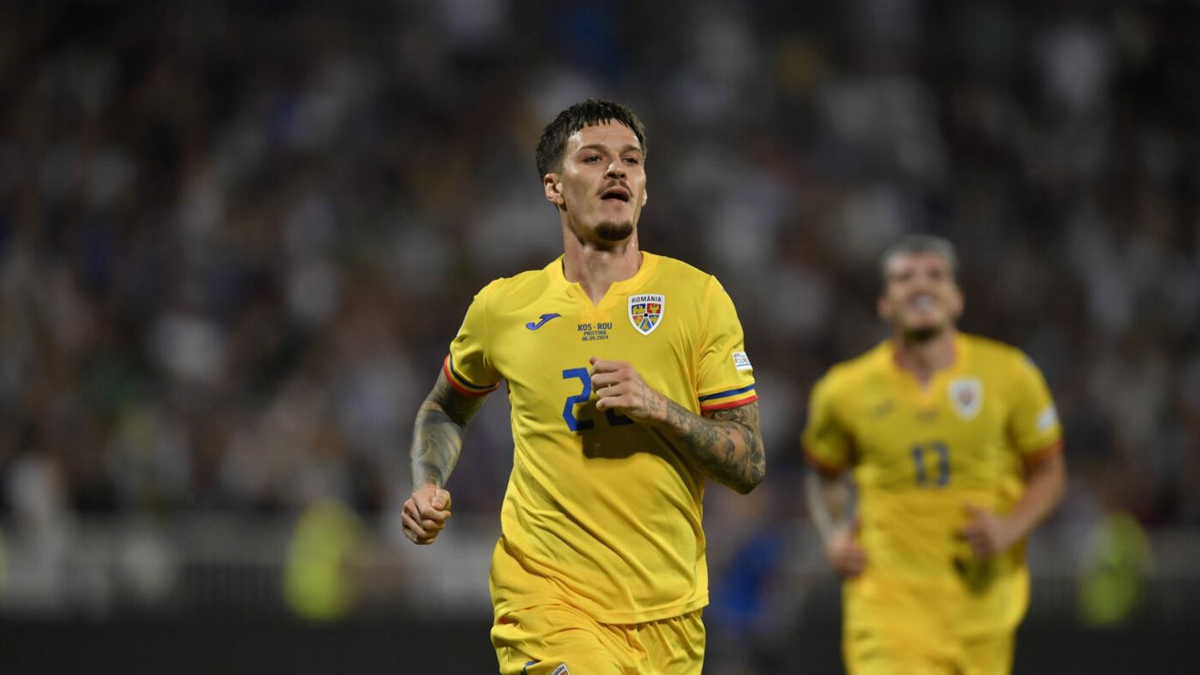 I-a „curentat” rapid! Dennis Man, gol în Cipru - România, după o fază perfectă a tricolorilor