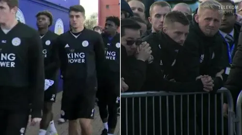 FOTO & VIDEO | Alex Pașcanu și colegii săi au venit să-i aducă un ultim omagiu fostului patron al lui Leicester! Schmeichel nu și-a putut stăpâni lacrimile