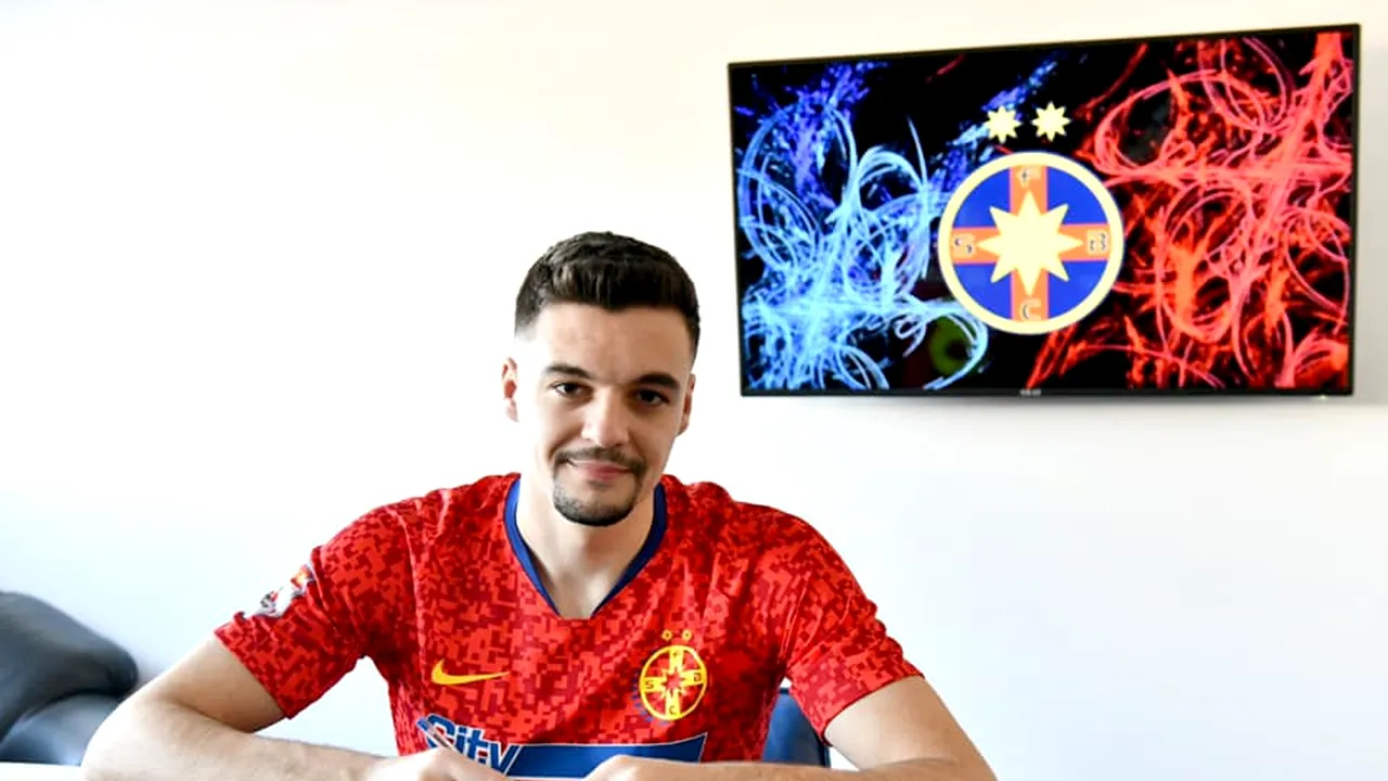 Adrian Petre, prezentat oficial de FCSB! Prima reacție a atacantului: „Vreau să devin unul dintre jucătorii de referință ai acestui club minunat, cu cei mai mulți suporteri din România” | FOTO