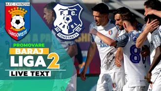 Chindia și Farul, egale după manșa tur a barajului de promovare/menținere în SuperLigă. Desfășurare incredibilă de joc și scor, cu gafe multiple, dar și goluri frumoase