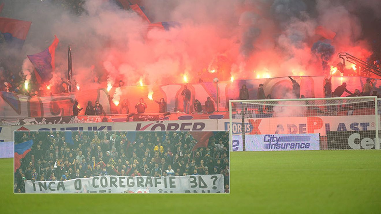 FOTO | "Încă o coregrafie 3D? Știm..." Dinamoviștii, taxați pentru cel mai umilitor moment din ultimul timp. Bannerul steliștilor