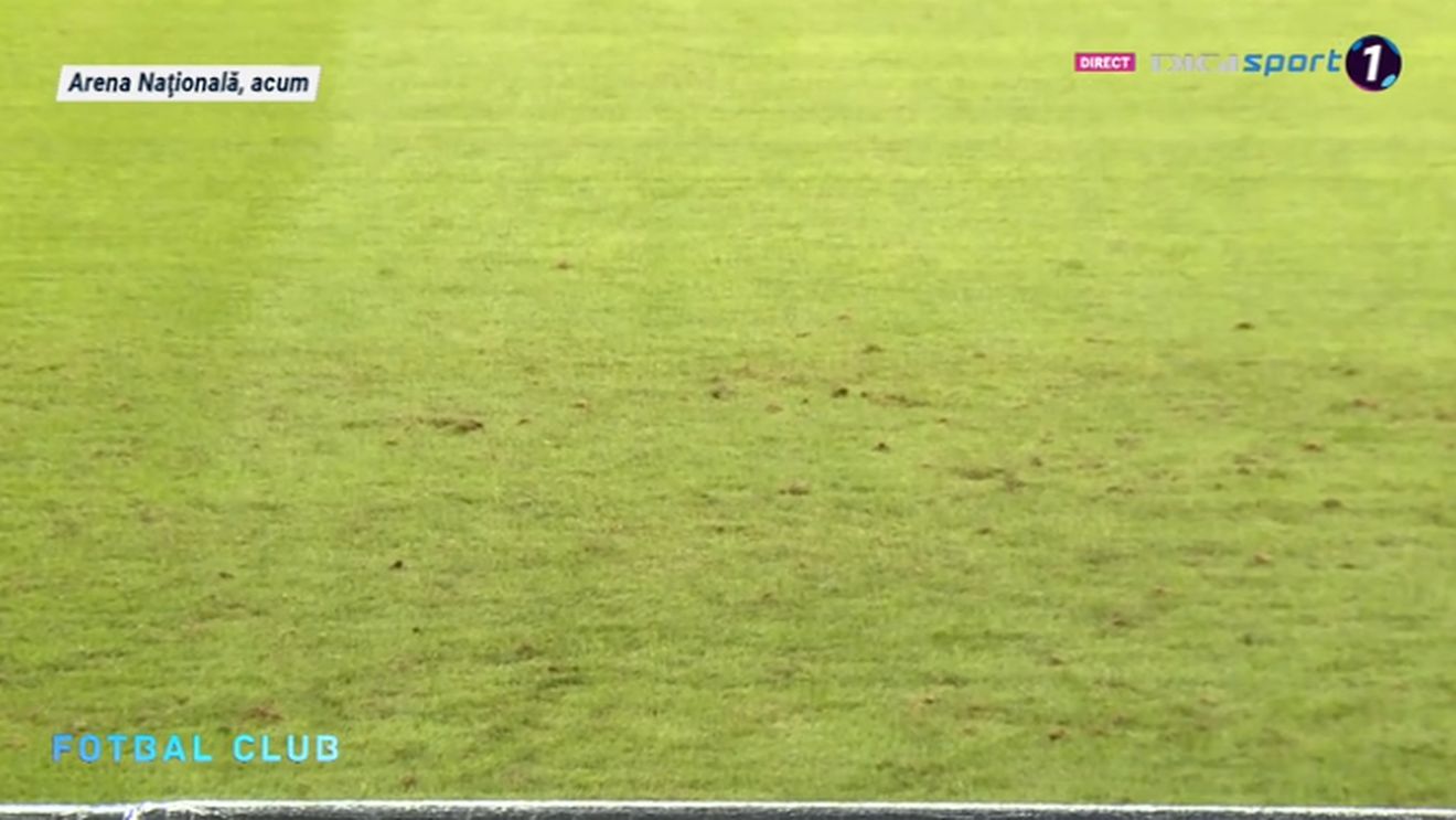 Ce e asta? FOTO | Gazonul de pe Arena Națională arată groaznic! Spaniolii au rămas fără reacție