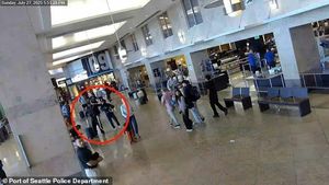 Campioana olimpică și-a agresat iubitul pe aeroport. Au apărut primele imagini după ce femeia a fost reținută pentru violență domestică