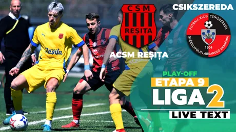 Remiză spectaculoasă în Valea Domanului, între ACSM Reșița și Csikszereda. Echipa lui Stoican rămâne pe ultimul loc în play-off, ciucanii au uitat să câștige