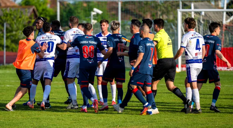 VIDEO | Dan Alexa a lovit cu pumnul un jucător advers după ce Știința Poli Timișoara a terminat la egalitate la Unirea Tășnad. ”Până la urmă, a fost un meci de luptă”