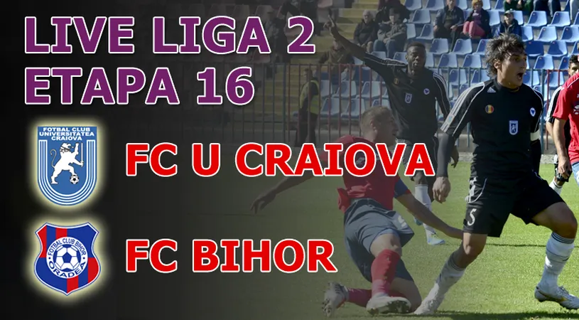 FC U Craiova - FC Bihor 0-0** Nula la nula la Severin