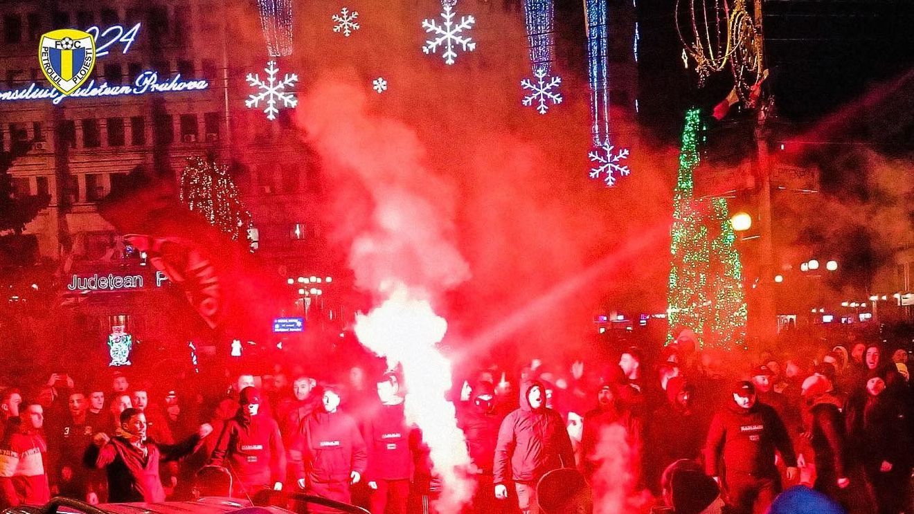 Arde Ploieștiul! „Lupii” au blocat centrul orașului, înaintea derbyului cu Rapid