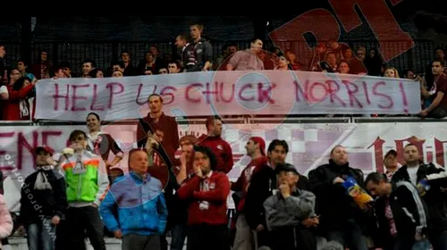Suporterii CFR-ului știu cum pot să iasă din criză.  Îl cheamă pe Chuck Norris la Cluj :)