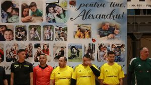 Imagini cutremurătoare cu Ionel Ganea la memorialul dedicat lui Alexandru, fiul său care a murit, la vârsta de 2 ani, în accident de maşină