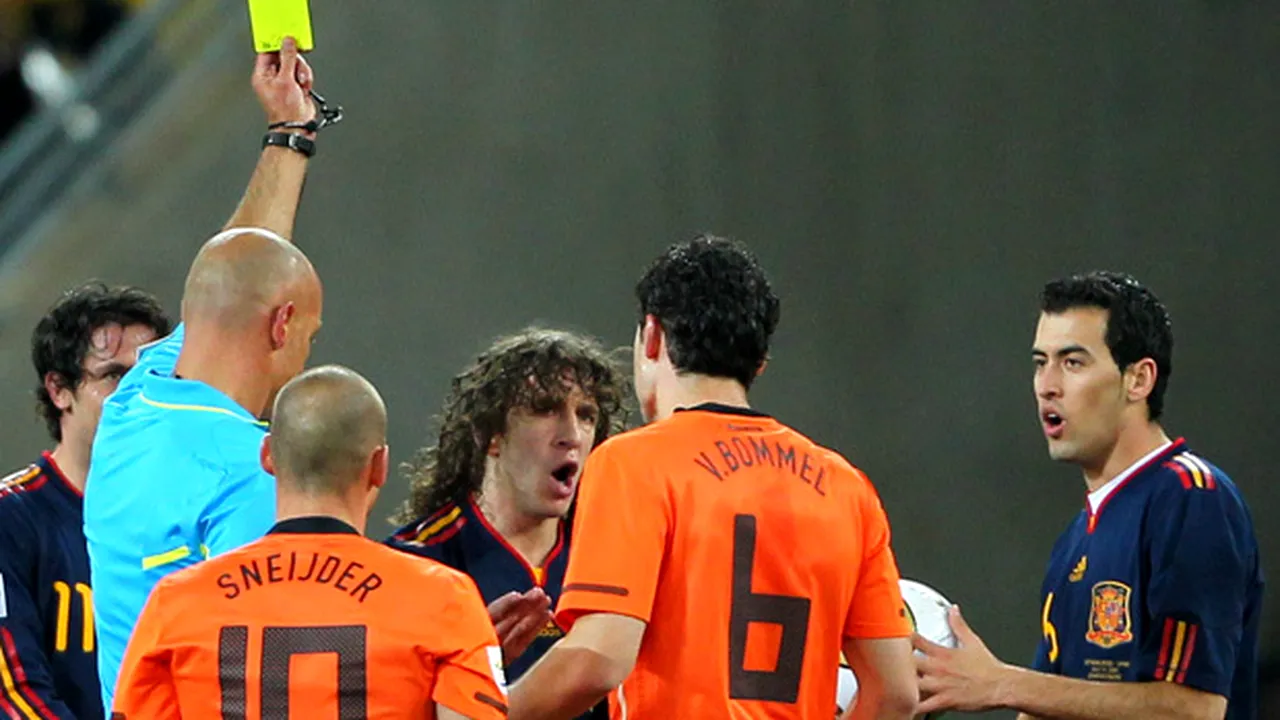Olanda - Spania, finala CM cu cele mai multe cartonașe galbene: 14!