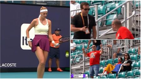 Scene incredibile la meciul Sorana Cîrstea - Petra Kvitova de la Miami! Un spectator român, luat în primire de bodyguarzi după ce a urlat la jucătoarea din Cehia | FOTO & VIDEO