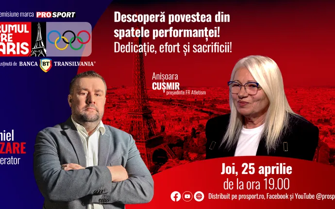 Anișoara Cușmir, campioană olimpică la săritura în lungime acum patru decenii, este invitata emisiunii ,,Drumul spre Paris’’ de joi, 25 aprilie, de la ora 19:00