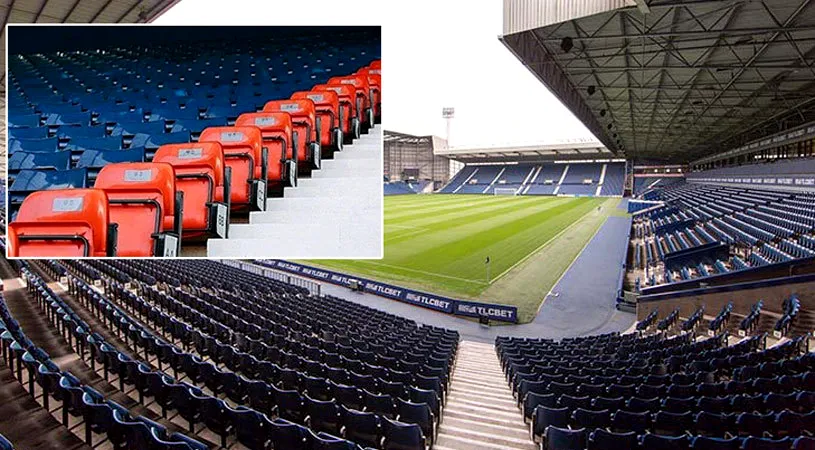 Pur și simplu SUPERB! FOTO | Gest unic făcut de englezii de la WBA: de ce și-au montat un rând de scaune roșii pe un stadion plin de scaune albastre