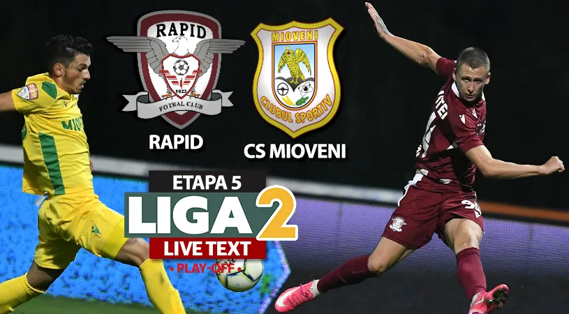 Rapid și CS Mioveni termină la egalitate la Mogoșoaia și giuleștenii rămân la doar un punct în fața argeșenilor, pe locul 2 din play-off, direct promovabil