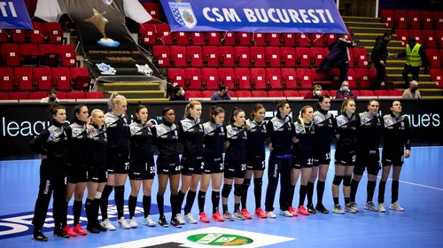CSM București va înfrunta CSKA Moscova pentru un loc în turneul Final Four al Ligii Campionilor la handbal feminin. Se cunosc alte două formații calificate între cele mai bune opt echipe ale Europei