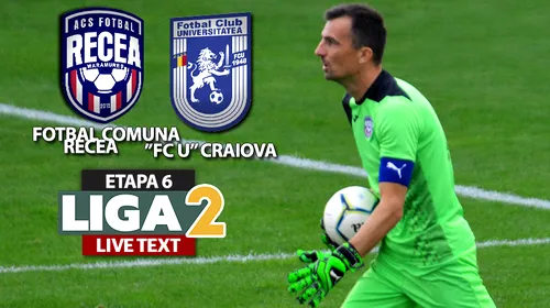 Fotbal Comuna Recea produce încă o surpriză în Liga 2. După Rapid, nici ”FC U” Craiova nu câștigă în Maramureș. Meciul a avut o desfășurare nebună a scorului
