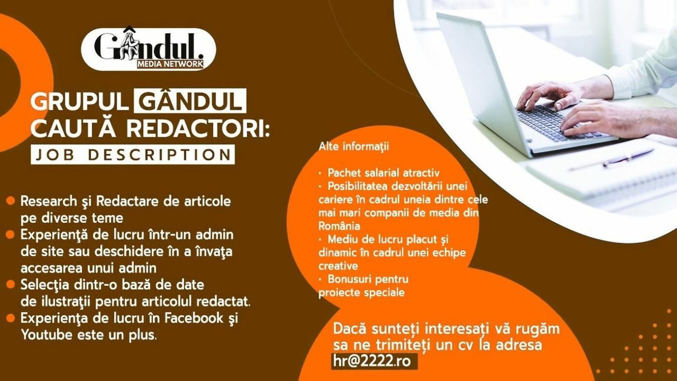 Grupul Gândul caută redactori!