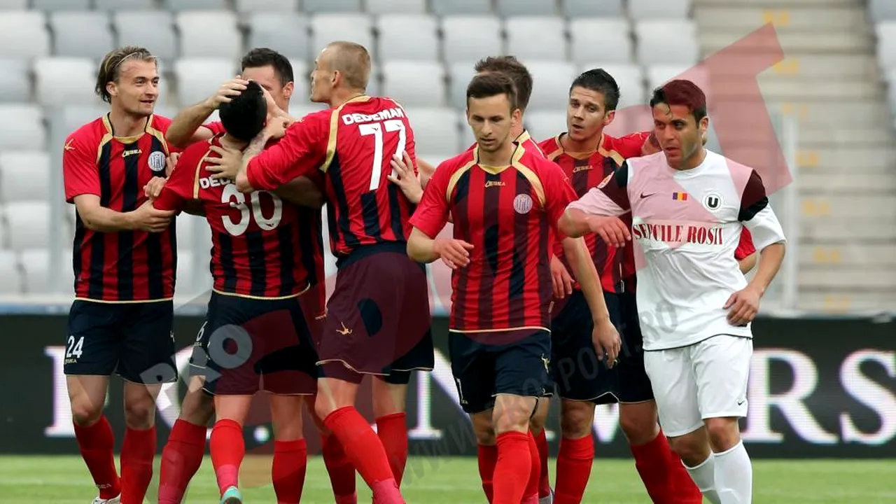 Prima victorie a lui Cîrțu pe banca moldovenilor: U Cluj - CSMS Iași 0-2