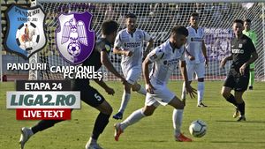 Norma a fost îndeplinită: Pandurii a încasat patru goluri și de la Campionii FC Argeş. Echipa piteșteană a ajuns la un punct de al doilea loc direct promovabil
