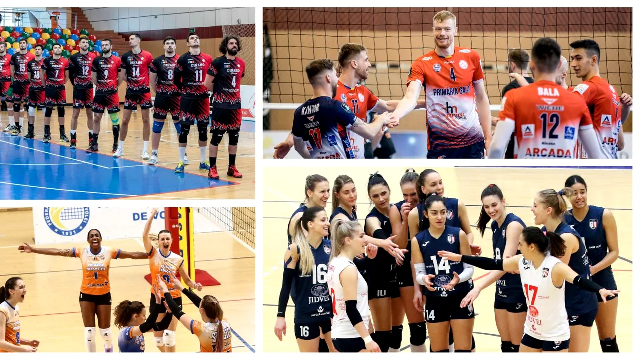 Regal voleibalistic la Brașov! Dinamo - Arcada Galați, la masculin, și CSM Târgoviște - CSM Volei Alba Blaj, la feminin, se vor duela pentru Supercupa României