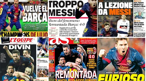 Presa spaniolă, după fantastica victorie a BarÃ§ei:** „Leo Messi a fost din nou erou!”
