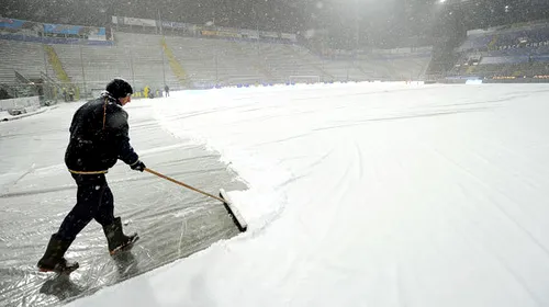 Zăpada a PARALIZAT fotbalul din Italia!** Derby-ul Roma-Inter a fost amânat